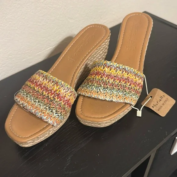Mariella Shoes Mariella Wedge Sandal With A Woven Strap Made